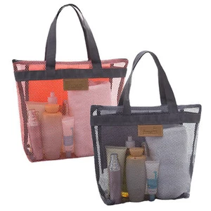 Portable Mesh Shower Caddy Organizer Storage Bag Quick Dry Basket Travel Tote - Picture 1 of 14