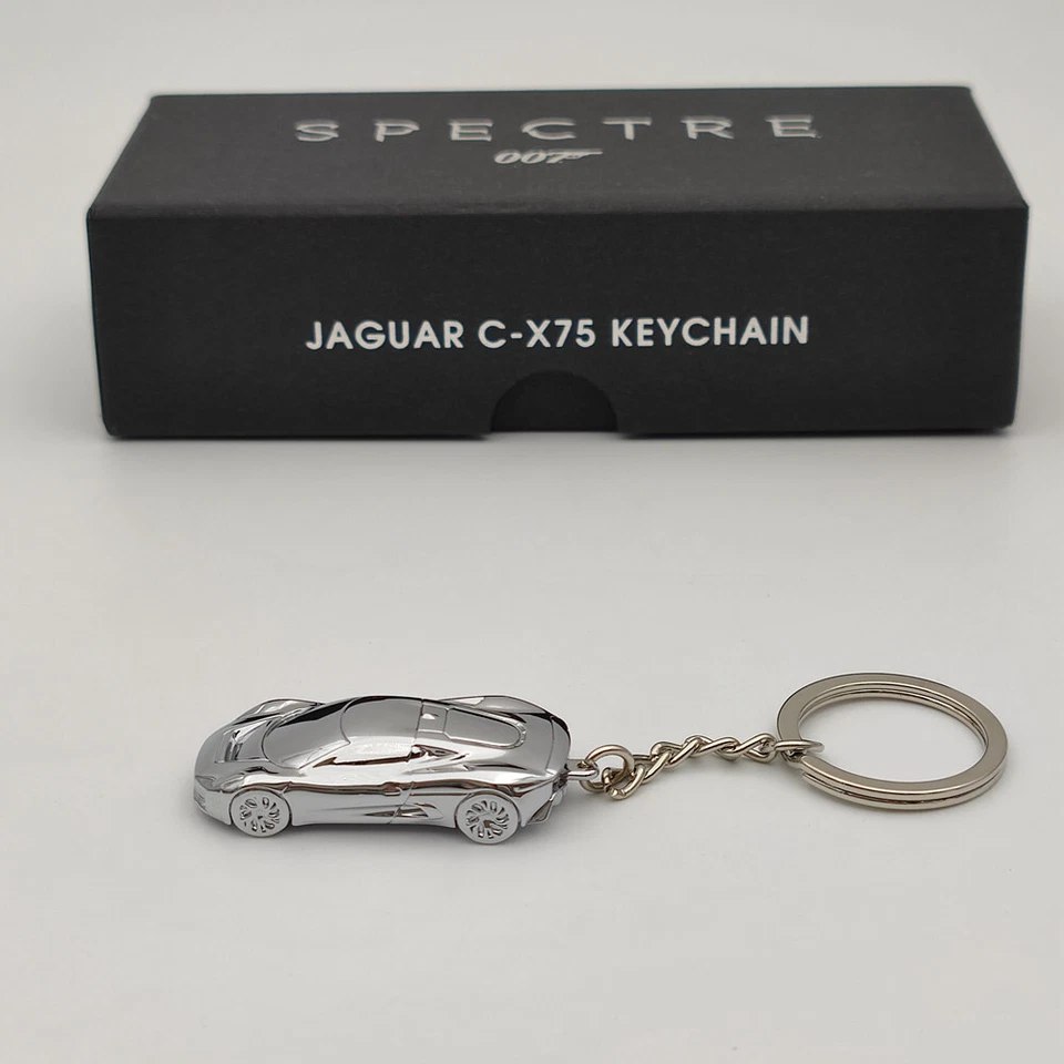 Diecast 007 JAMES BOND SPECTRE JAGUAR C-X75 Keychain Keyring Silver BRAND NEW