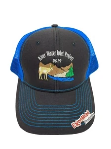 Advertising Excon Mobil SnapBack Hat River Water Inlet Project 2019 Mesh Trucker - Picture 1 of 11