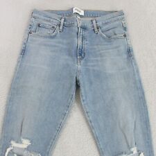 Agolde Jeans W28 L27 Blue Ankle Straight Mid Ripped Toni Pristine Womens