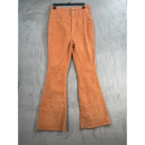Pantalones acampanados de pana Free People Jayde talla 30 tiro alto naranja coñac - Imagen 1 de 10