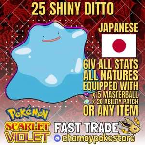 25 Shiny Ditto 6IV Bundle ✨ Japanese ✨Pokemon Scarlet & Violet 🚀Fast Trade - Picture 1 of 1