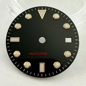 29mm/31.5mm sterile black watch Dial fit NH35 Automatic Movement watches - Picture 1 of 5