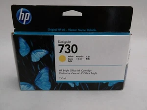 NEW OEM GENUINE HP DESIGNJET 730 YELLOW INK CARTRIDGE T1600 T1700 T2600 EXP 1124 - Picture 1 of 3