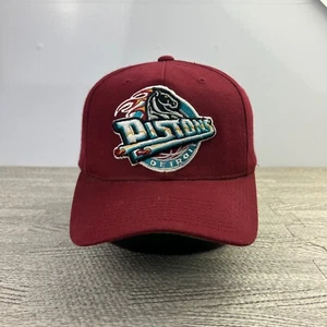 Vintage Detroit Pistons Hat Cap Strap Back Adjustable Red NBA Basketball Adult - Picture 1 of 7