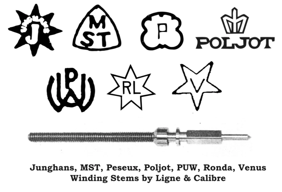 1x Junghans Peseux PUW MST Roamer Medana Peseux Ronda Venus Vástago de bobinado de Cal. Foto 1 de 1