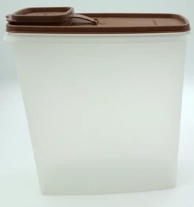 Tupperware Cereal Keeper #1588-3 Storage Container Base & Brown Lid 1590-6 - Picture 1 of 8