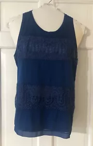 Canotta canottiera senza maniche J Crew blu misto cotone elasticizzato scoop tinta unita donna XS - Foto 1 di 7