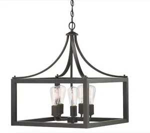 Cuddelink Boswell Quarter 5-Light Distressed Black Pendant - Picture 1 of 1