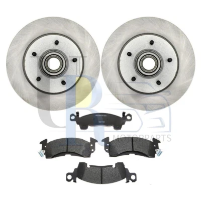 Rotor de freno delantero y cubo y pastillas de freno metálicas para Cadillac Brougham 1991 1992 Foto 1 de 4