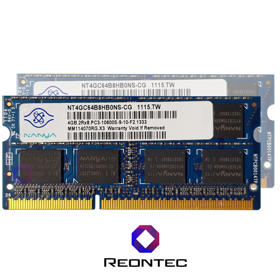 4GB LAPTOP RAM Nanya PC3-10600S DDR3 NT4GC64B8HB0NS-CG Memoria - Immagine 1 di 1