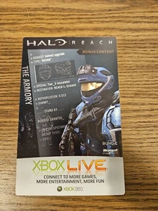 Tarjeta de código de casco Halo Reach Recon sin usar Xbox 360 contenido adicional en vivo DLC - Imagen 1 de 2