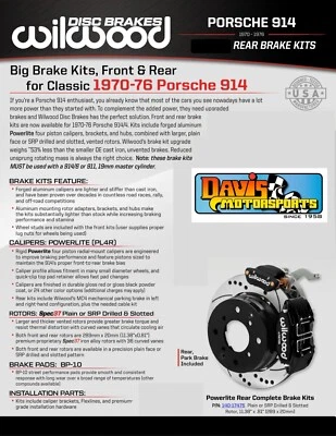 Freno de estacionamiento trasero Wilwood Powerlite-MC4, se adapta a Porsche 914 1970-1976, 4 pistones Foto 1 de 4
