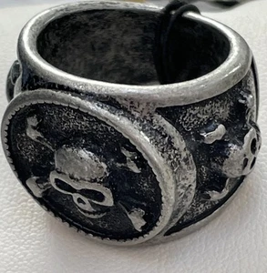 ANILLO CALAVERA Y HUESOS CRUZADOS HOMBRE TALLA 9 NUEVO - Imagen 1 de 18
