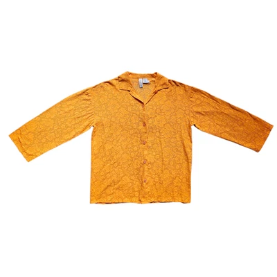 Camisa de Cubrir Traje de Baño Floral Naranja Newport News Años 90 De Colección - Grande Para Mujer Foto 1 de 4