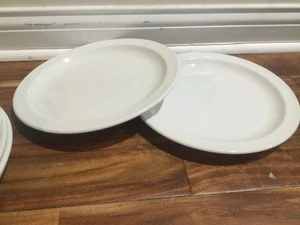 Midwinter Stonehenge weiß Set (2) 10 1/2" Essteller Steinzeug England - Bild 1 von 8