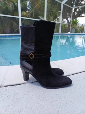 Botas italianas Fratelli Rossetti de gamuza y cuero negras 36,5 6,5 Foto 1 de 4