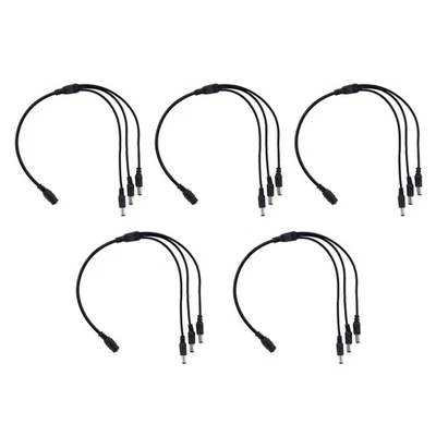 5Pack 1:3 DC Power Splitter Cable Cord 1 Female to 3 Male 5.5x2.1mm 12V Port - Image 1 of 4