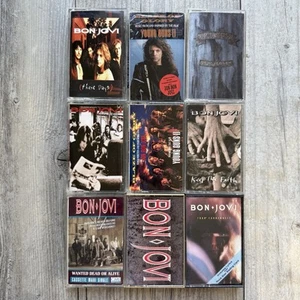 9x Bon Jovi Cassette Tape Lot: RARE Slippery When Wet New Jersey Keep The Faith - Picture 1 of 4