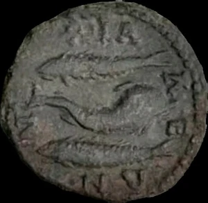  Julia Domna Anchialus  AD 193-217. Æ Triassarion AD 208 THRACE.Dolphin & Fish - Picture 1 of 2