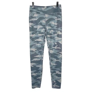 ATHLETA GIRL Light Blue Camo High-Waist Side Pocket Full Length Leggings XL/14 - Picture 1 of 7