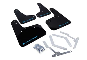RALLYARMOR 2013-2018 FORD FOCUS ST RS RALLY ARMOR MUD FLAPS BLACK NITROUS BLUE - Picture 1 of 3