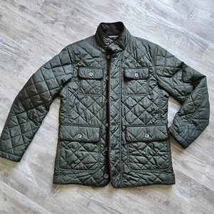 Robert Talbott Willow Creek Quilted Chore Coat Olive Button & Zip Jacket Size M - Picture 1 of 17