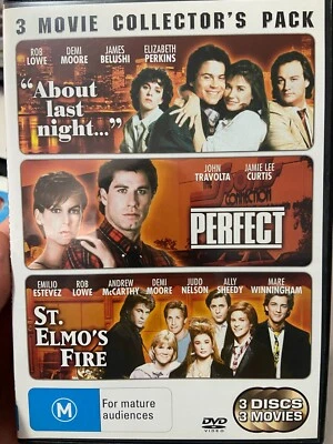 About Last Night / Perfect / St Elmo's Fire region 4 DVD (3 discs / 80s movies) - Image 1 of 3