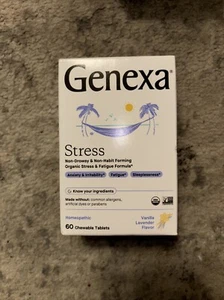 GENEXA Organic STRESS Formula 60 Chewable Tablets Exp 9/31/2025 Nib - Picture 1 of 1