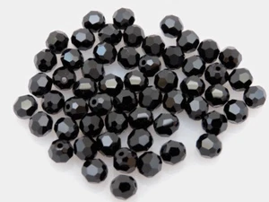 45 PCS SWAROVSKI® Crystal Round Beads,Article #5000 5mm Round Beads, JET - Picture 1 of 3