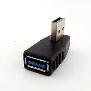 USB 3.0 A Male 90 Degree Right Angle To USB A Female Extension Adapter Convertor - Picture 1 of 6