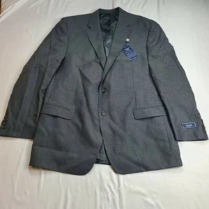 Chaps Men's Sz 46L (MEASURED) Classic Fit Tuxedo Charcoal Gray Suit Blazer $220 - Picture 1 of 9