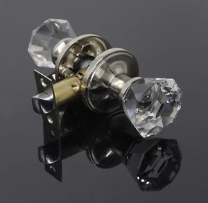 Golden Time Hardware Crystal Style Door Knob Assembly in Satin Nickel DLC2SNPS - Picture 1 of 6