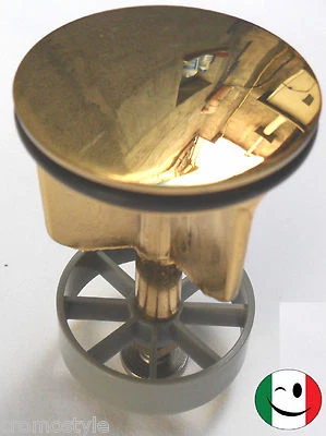 TAPPO SALTARELLO PER PILETTA NORTON varie misure - DORATO - BAGNO ORO 24KT