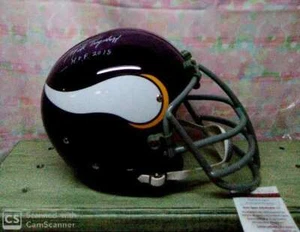 MICK TINGLEHOFF SIGNED CUSTOM T/B VIKINGS "TK" HELMET HOF15 JSA RARE! RIP! - Picture 1 of 3