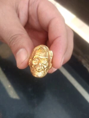 OBRA MAESTRA ÚNICA ANILLO PRESIDENTE DE ESTADOS UNIDOS LINCOLN PLATA 925 CHAPADO EN ORO 18k, 8.5 Foto 1 de 4