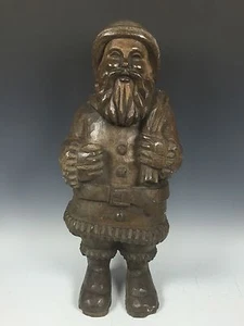 SANTA CLAUS CARVED WOOD PAPER MACHE MOLD/SCULPTURE - Picture 1 of 9