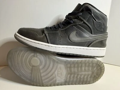 Jordan 1 Mid Nouveau Wolf Grey 2014 Men Sz 10.5 629151-004) Rare 🧊 Icy Sole - Image 1 of 4