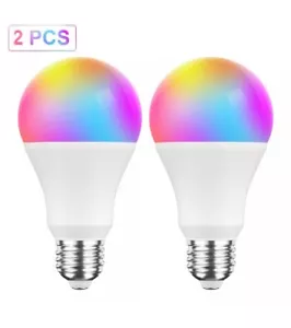 E26 Led Smart Light Bulb 2 Pack Smart Light Bulb 9W E27 AC100-130V 60HZ App Wifi - Picture 1 of 13