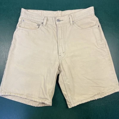 Pantalones Cortos Jean Levis 550 De Colección Para Hombre 33 Beige Envejecido Exterior Ciudad Años 90 Foto 1 de 4