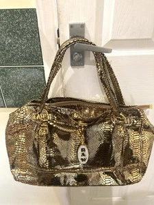 STUNNING BUTLER & WILSON GOLD SNAKE PRINT LARGE BAG USED ONCE - Picture 1 of 14