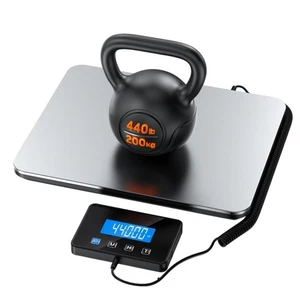 Versandwaage, 440 Pfund Schwerlast Postwaage für Pakete, groß grau/schwarz  - Bild 1 von 8