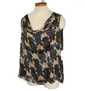 100 % Seide ärmelloses Damen Top Tank Größe 18 olivgrün neu mit Etikett $ 290 Doncaster  - Bild 1 von 7