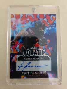 XAVIER RESTREPO 2025 LEAF OPTICHROME AQUATIC TRUE 1/1 RC ROOKIE AUTO - Picture 1 of 2