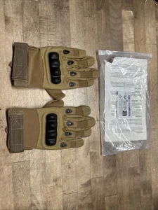 Tan Combat Tactical Gloves - Size Large Tan - Picture 1 of 4