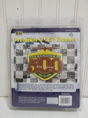 28 мая 2006 Новый 90-й INDY 500 событие коллекционный флаг 3' x 5' баннер новый нераспакованный запас - Изображение 1 из 4