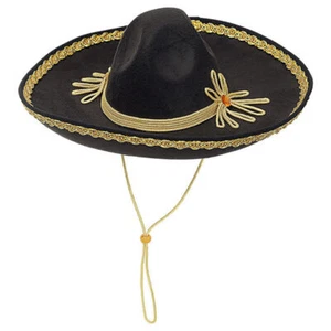 Hut, schwarz, Sombrero Deluxe, ca. 50 cm, day of the dead, mexikaner, halloween - Bild 1 von 2