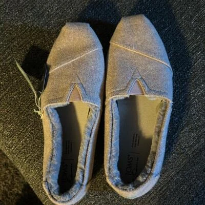 NUEVO CON ETIQUETAS TOMS Zapatillas de piel de fieltro de dos tonos malva pálida talla 11 Foto 1 de 2