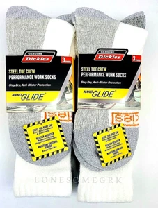 3 Pairs Mens Dickies Heavy Duty Steel Toe Fully Cushioned Boot Mid Calf Socks - Picture 1 of 6