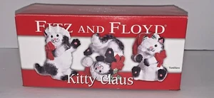 Fitz & Floyd Christmas Kitty Claus Cat Tumblers Figurines New in Box Figurines - Picture 1 of 8